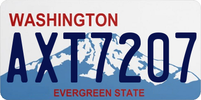 WA license plate AXT7207