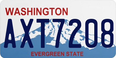 WA license plate AXT7208