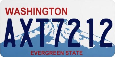 WA license plate AXT7212