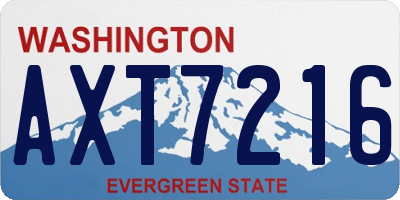 WA license plate AXT7216