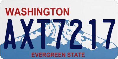 WA license plate AXT7217