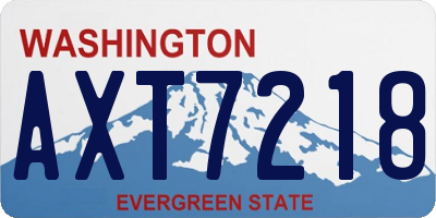 WA license plate AXT7218