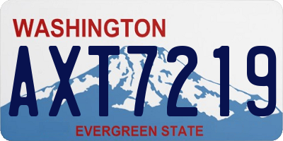 WA license plate AXT7219