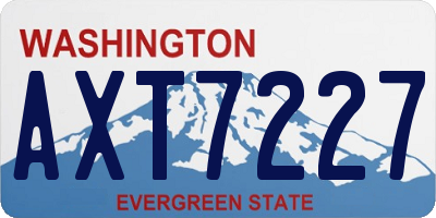 WA license plate AXT7227