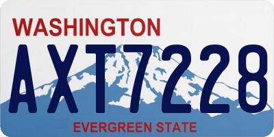 WA license plate AXT7228