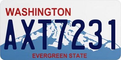 WA license plate AXT7231