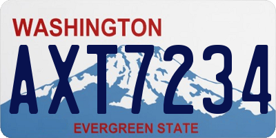 WA license plate AXT7234