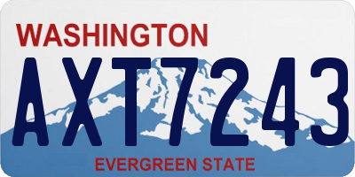 WA license plate AXT7243