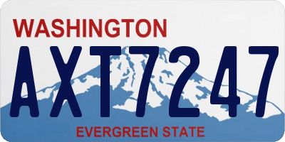 WA license plate AXT7247