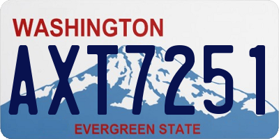 WA license plate AXT7251