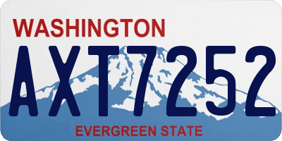 WA license plate AXT7252