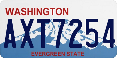 WA license plate AXT7254