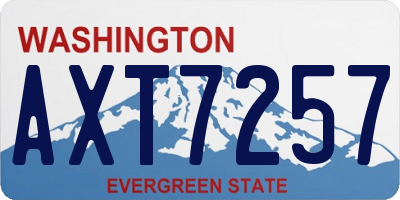 WA license plate AXT7257