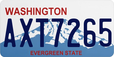 WA license plate AXT7265