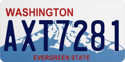 WA license plate AXT7281
