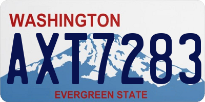 WA license plate AXT7283