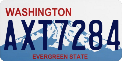 WA license plate AXT7284