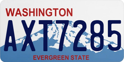 WA license plate AXT7285