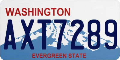 WA license plate AXT7289