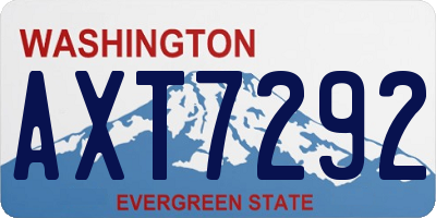WA license plate AXT7292