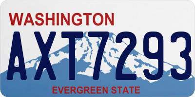 WA license plate AXT7293