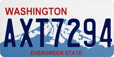 WA license plate AXT7294