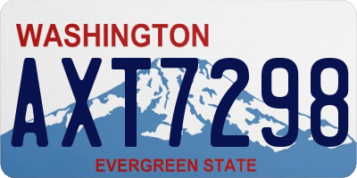 WA license plate AXT7298