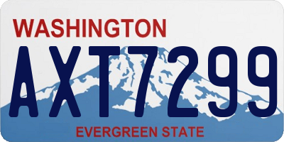 WA license plate AXT7299