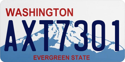 WA license plate AXT7301