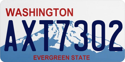 WA license plate AXT7302