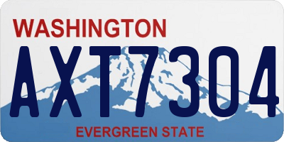 WA license plate AXT7304