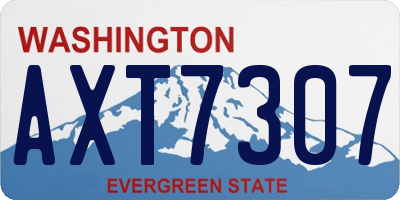 WA license plate AXT7307