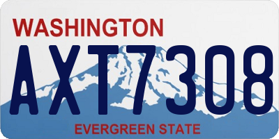WA license plate AXT7308