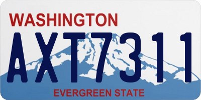 WA license plate AXT7311