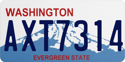 WA license plate AXT7314