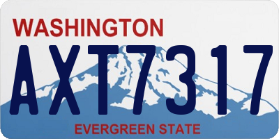 WA license plate AXT7317