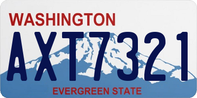 WA license plate AXT7321