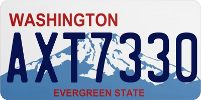 WA license plate AXT7330