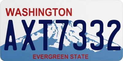 WA license plate AXT7332