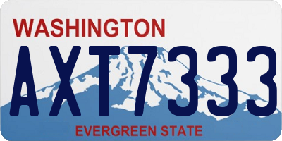 WA license plate AXT7333