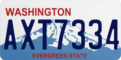 WA license plate AXT7334