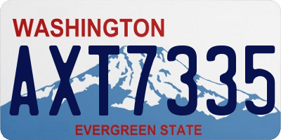 WA license plate AXT7335