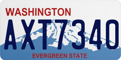 WA license plate AXT7340