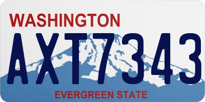 WA license plate AXT7343