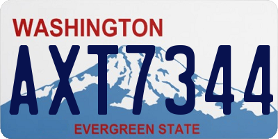 WA license plate AXT7344