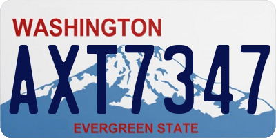 WA license plate AXT7347