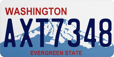 WA license plate AXT7348