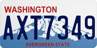 WA license plate AXT7349