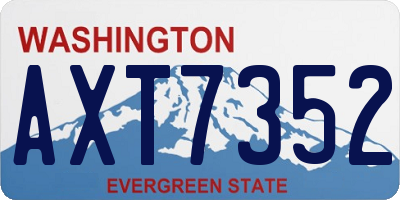 WA license plate AXT7352