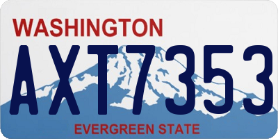 WA license plate AXT7353